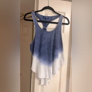 Ocean Drive navy and white tank